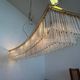 Big design hand made XXL glass and brass austrian chandelier - 1980s