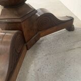Round Empire style pedestal table in mahogany and marble, 19th century
