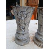 Pair of cast iron vases from 1900 from Charleville-Mézières