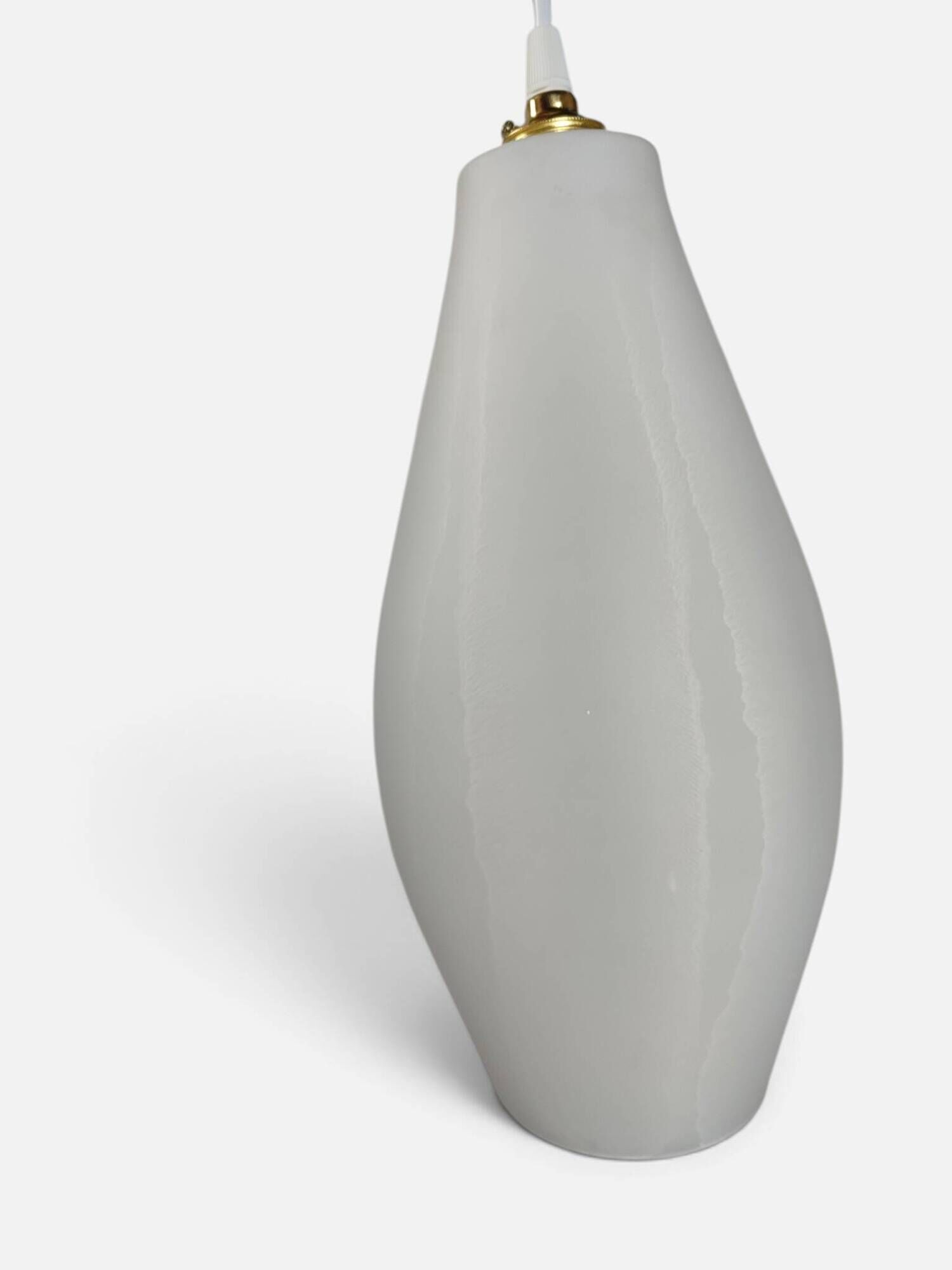 Modernist suspension in blown opaline with a marbled effect and brass – 1930s