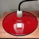 Red enamelled sheet metal wall light