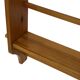 Vintage wooden wall shelve rack bookshelf in pinewood minimalist design
