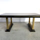 Vintage lacquer and brass dining table, 1970s