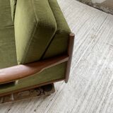 Scandinavian teak bench bed 140