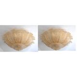 Murano Style Glass Sputnik Chandelier Flush Mounts - a Pair