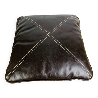 Vintage leather cushion 42 x 42 cm