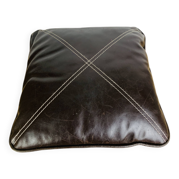 Vintage leather cushion 42 x 42 cm
