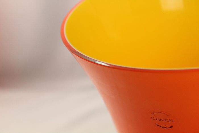 Vase orange Carlo Nason murano
