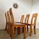 Set of 6 solid elm chairs 70s vintage Seltz design