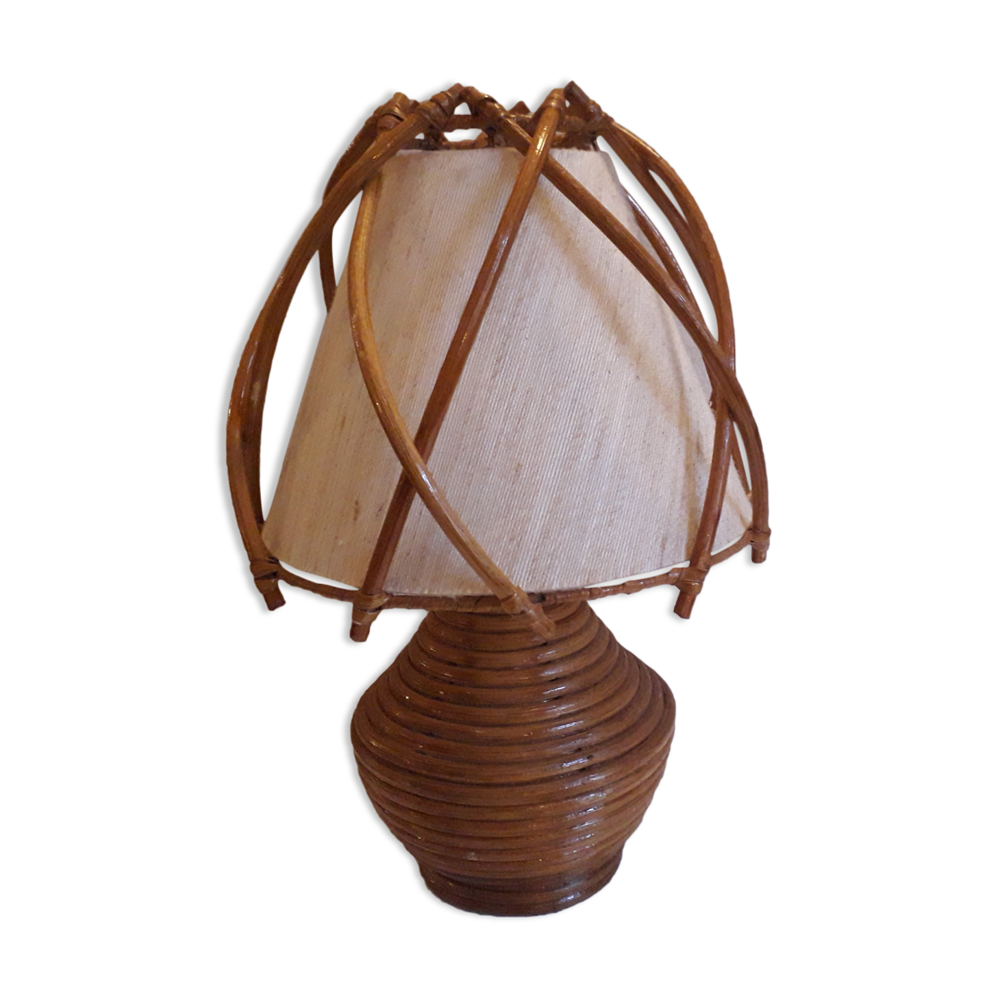 Rattan bedside lamp 60s