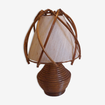 Rattan bedside lamp 60s