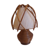 Rattan bedside lamp 60s