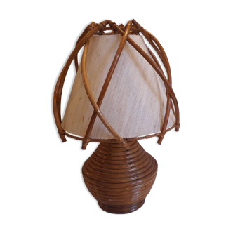 Rattan bedside lamp 60s