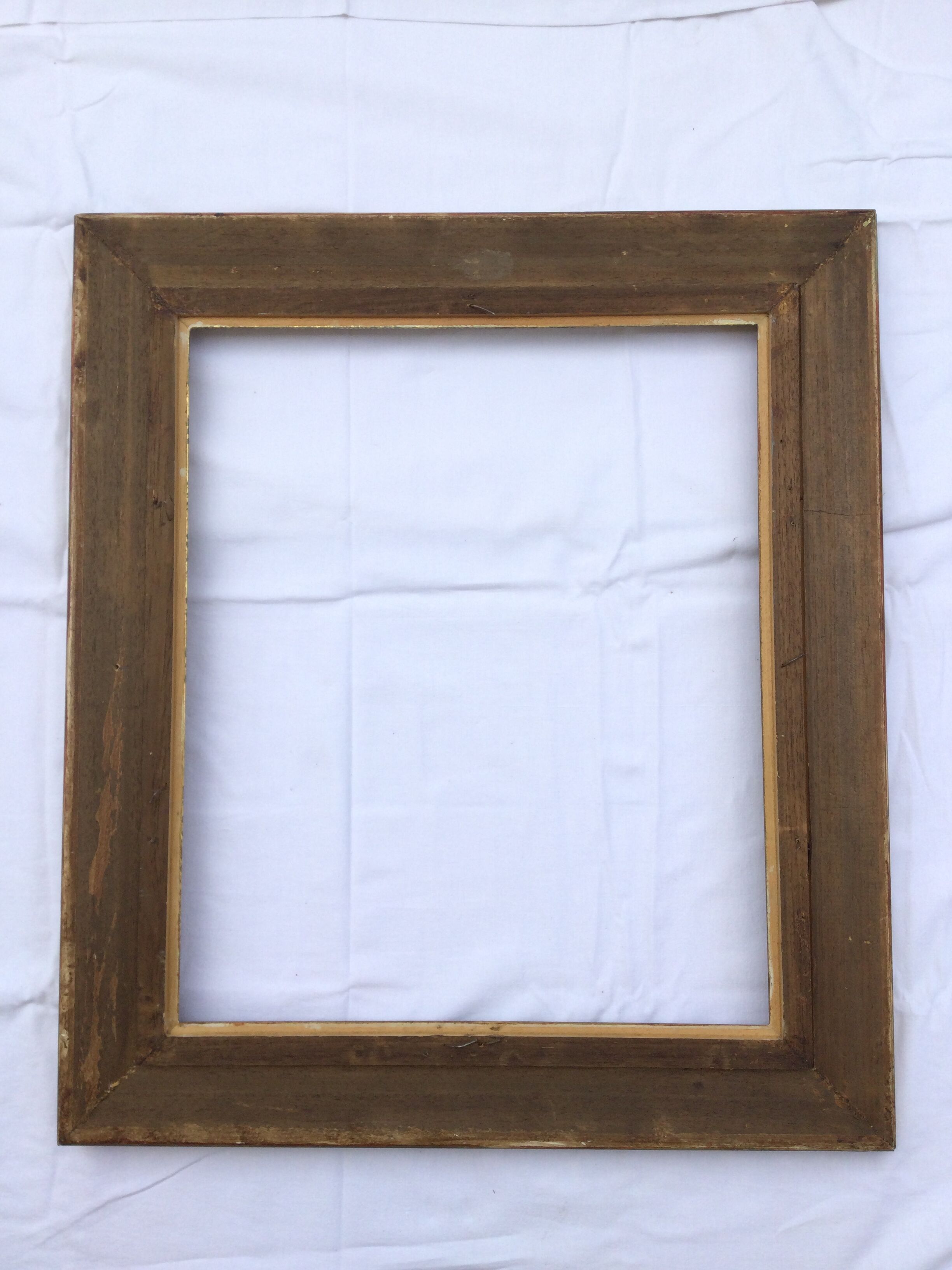 1950s frame in gilded wood aged effect and fabric