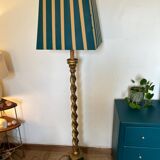 Vintage floor lamp, maximalist style, striped lampshade