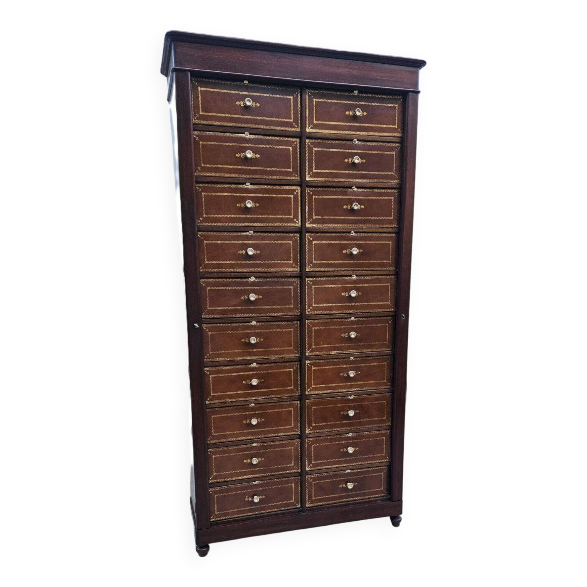 Notary Filing Cabinet with 20 Drawers Opening with Flaps
