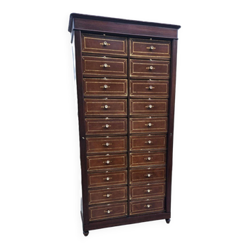 Notary Filing Cabinet with 20 Drawers Opening with Flaps
