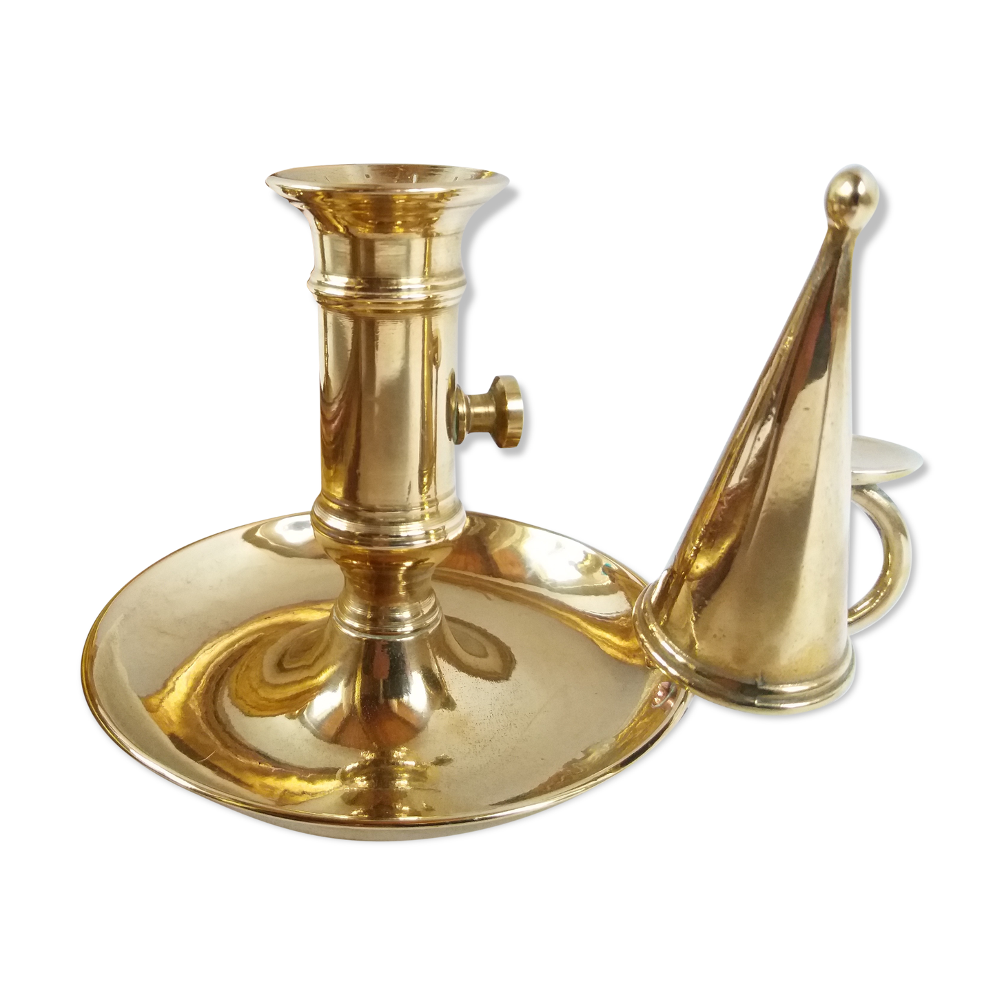 Golden brass candlestick