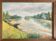 Tableau HST "Tree-lined riverbank" signed early 20th century