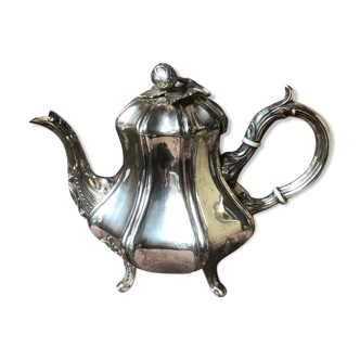 Silver metal teapot