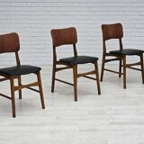 1960s, Danish design by Ib Kofod Larsen, set of 3 dining chairs model 62.
