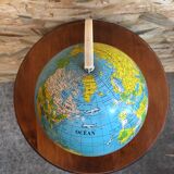 Old world map ms globe metal + bakelite base white vintage cream