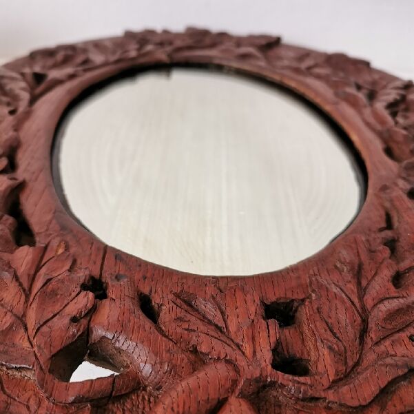 Carved wooden country mirror  35x45cm