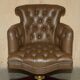 Fauteuil de bureau Chesterfield capitonné cuir George Smith