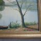 Painted framed lake landscape signed geo rousseau 1967