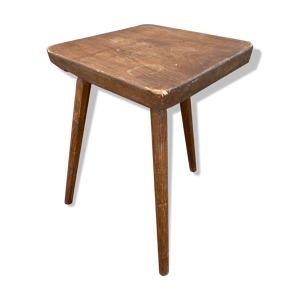 Tabouret ferme sapin bois tripode