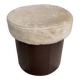 brown leatherette Pouf 1970s by VEB model 26W Raphael