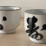 4 vintage stoneware cups