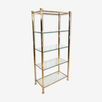 Kesterport Gold Polygonal Etagere Hollywood Regency Mid-century Display Unit 70s