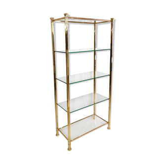 Kesterport Gold Polygonal Etagere Hollywood Regency Mid-century Display Unit 70s