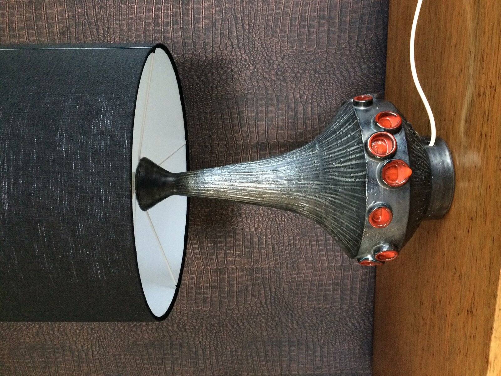 Belgian Art Pottery Table Lamp by Rogier Vandeweghe for Perignem, 1960s