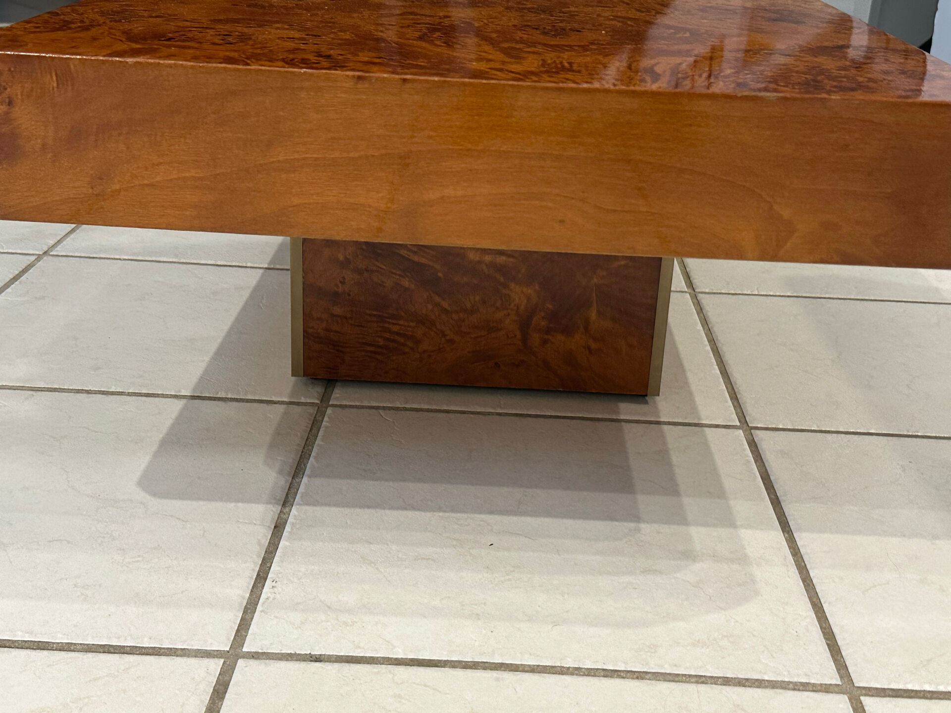 Vintage 1970s Elm Burl Coffee Table
