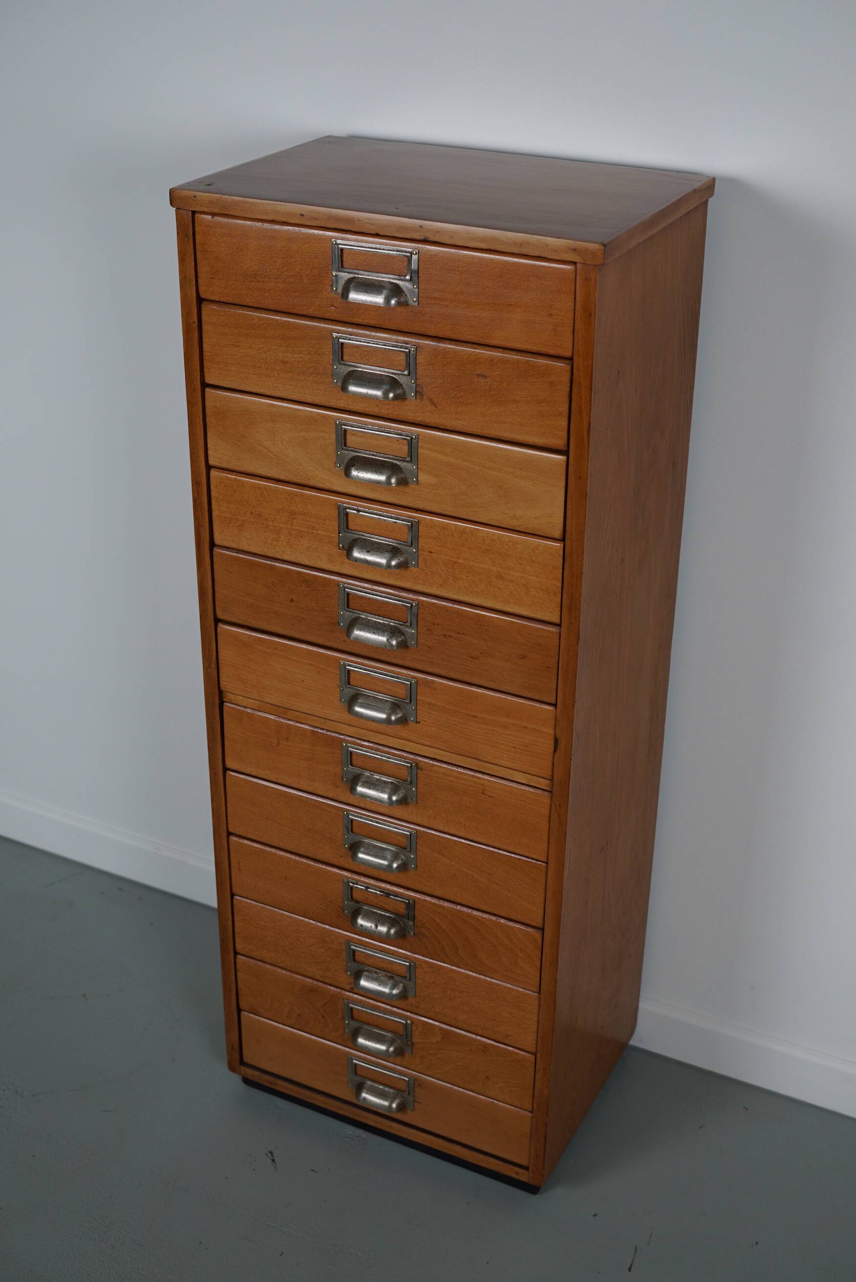 Small Dutch Beech Apothecary Cabinet, 1950s