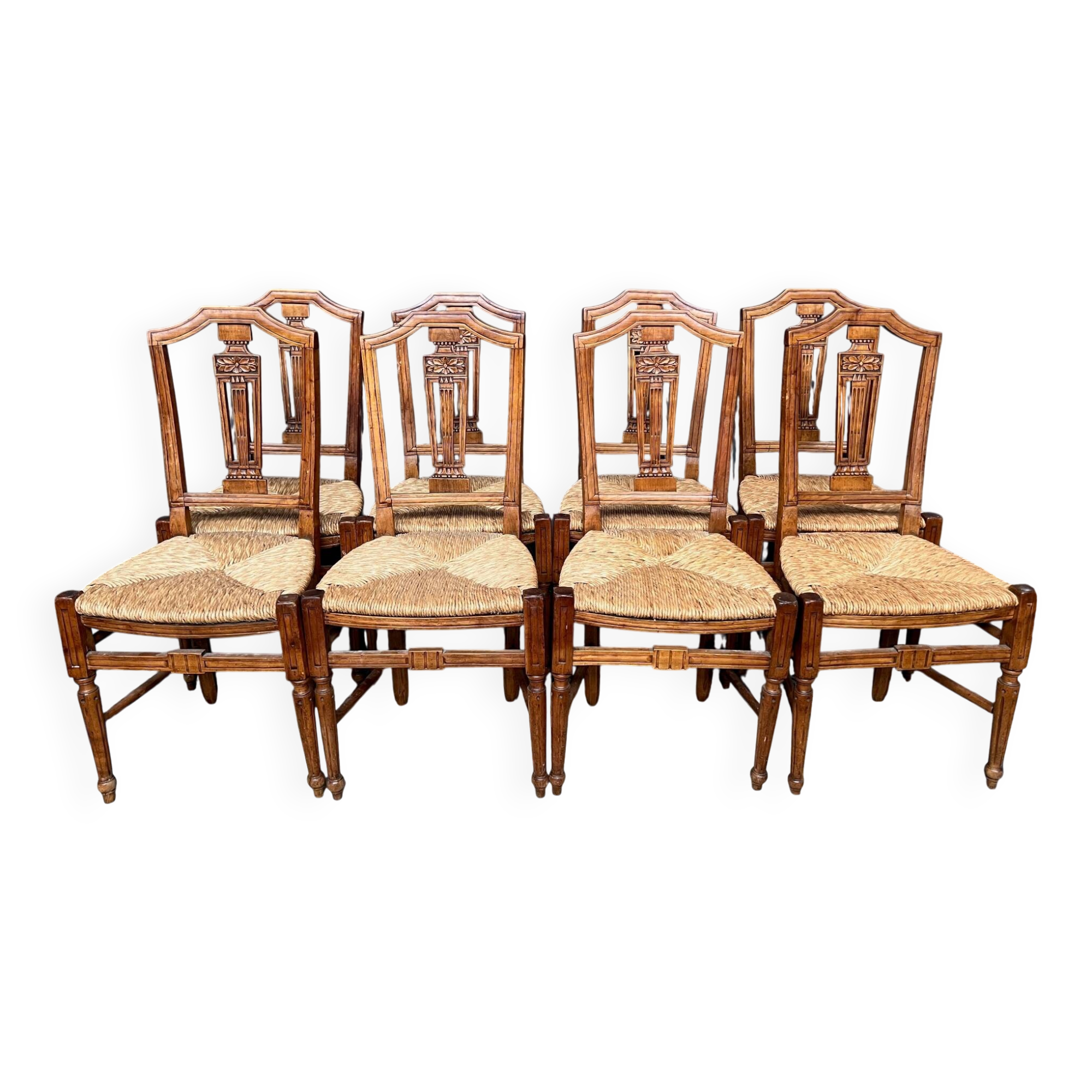 Ensemble de 8 chaises de la période Directoire française.