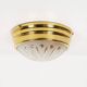 Single vintage brass ceiling light with glass globe