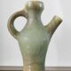 Pichet / Soliflore vintage en céramique flammée – Vert olive & Brun (A