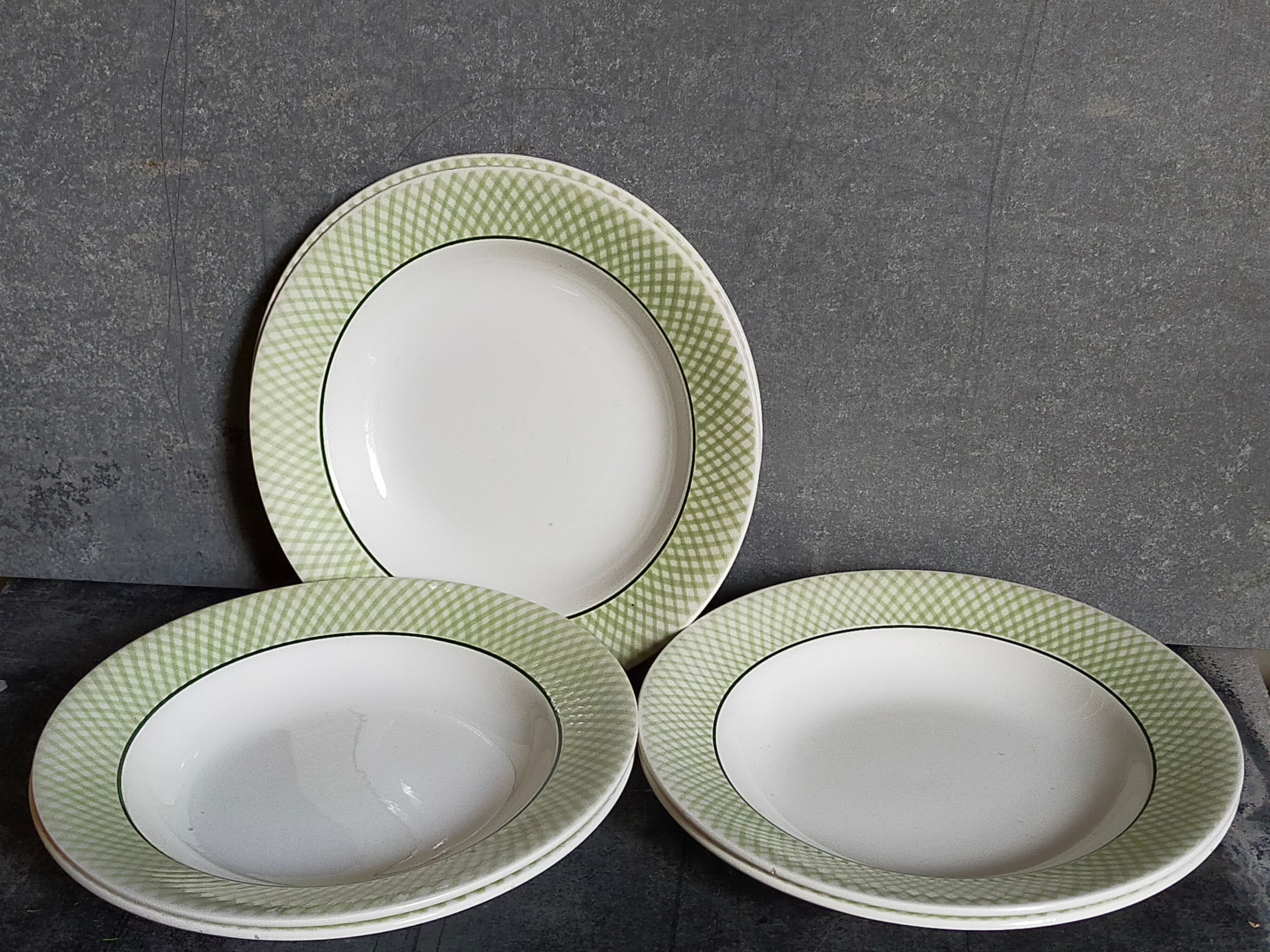 Six assiettes faïence de salins service "iseran" années 50