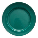 Plat rond en faïence vert vintage