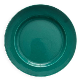 Vintage green round earthenware dish