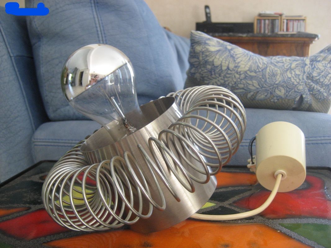 Lamp, suspension stainless springs Lazzari Vintage