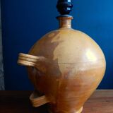 Large lamp foot in terracotta enamelled ochre color / 60s
