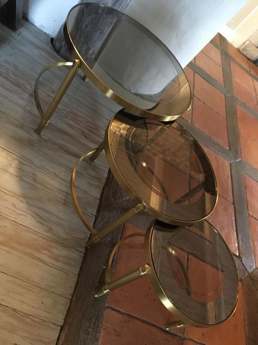 Table gigognes en bronze