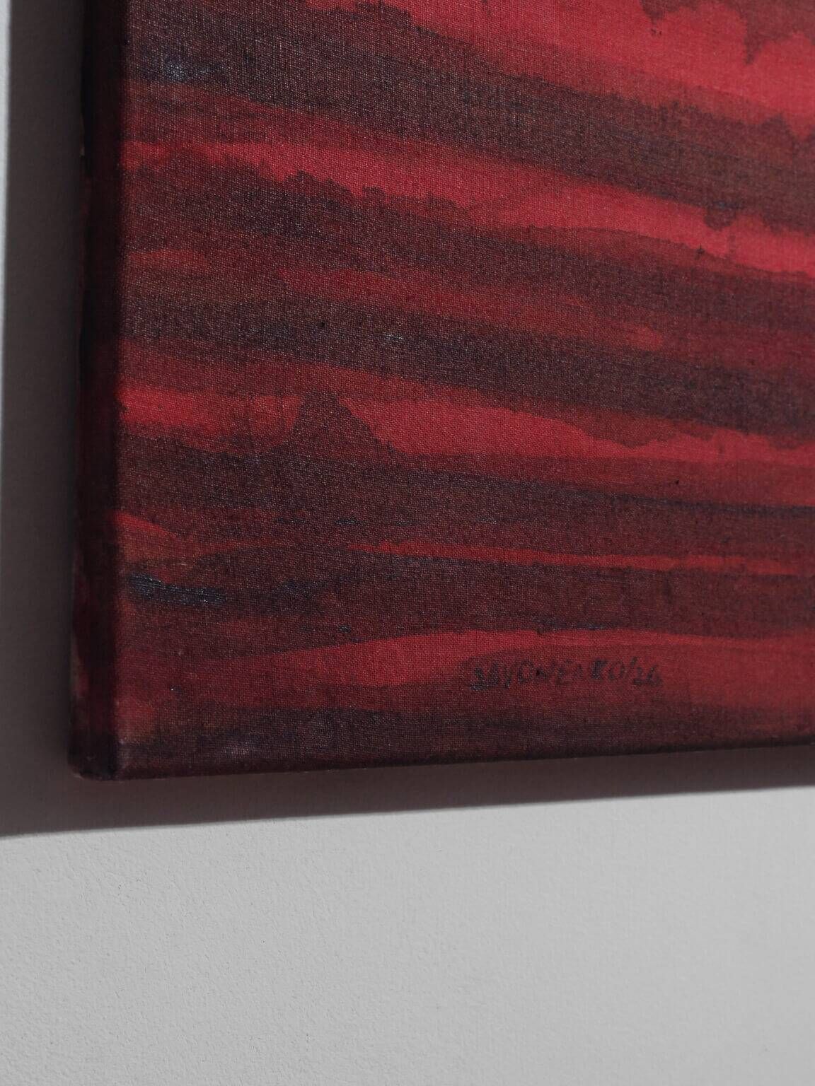 Horizontal Organic Lines In Pink And Black By Karina Savonenko, 80x120cm