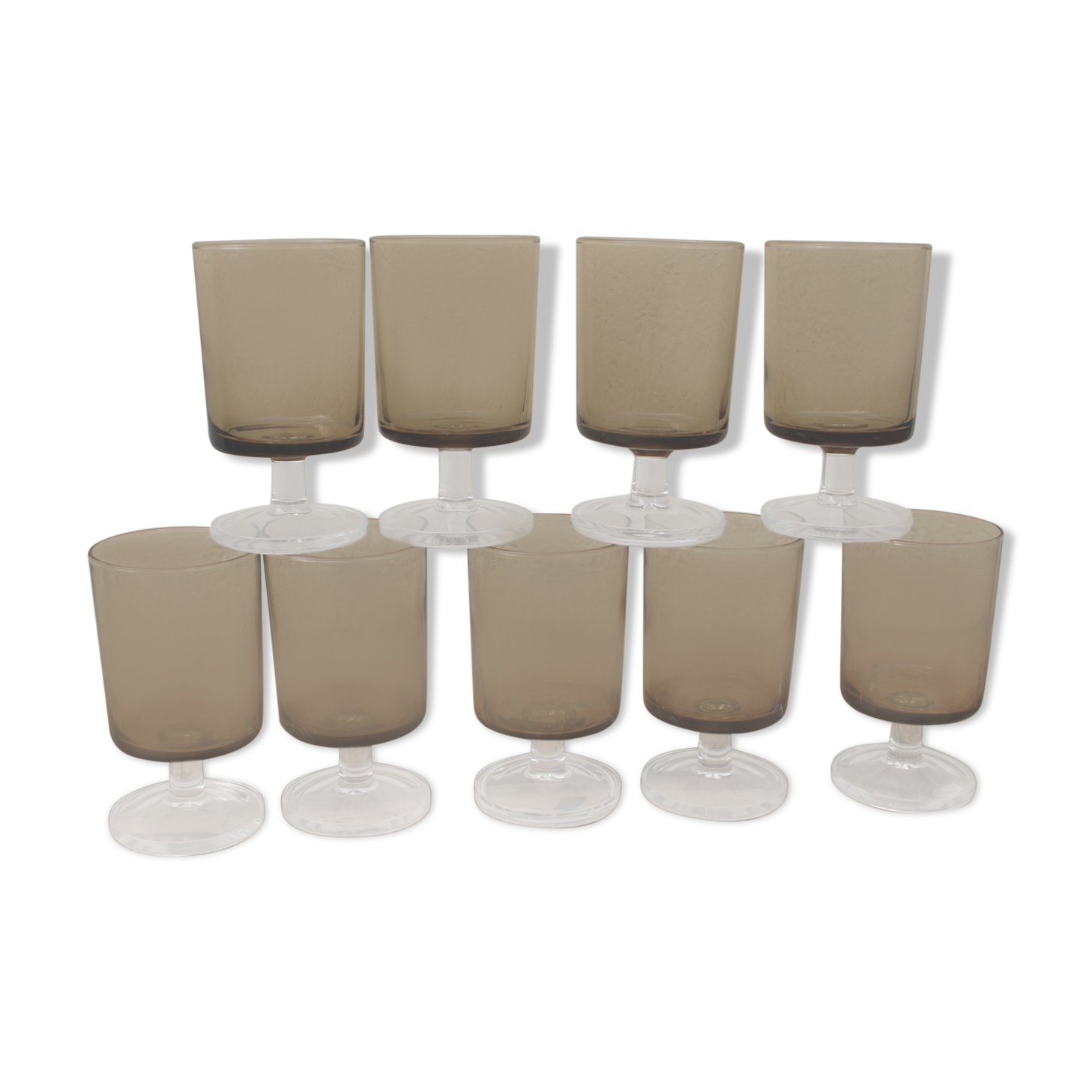 9 Luminarc amber glass wine glasses