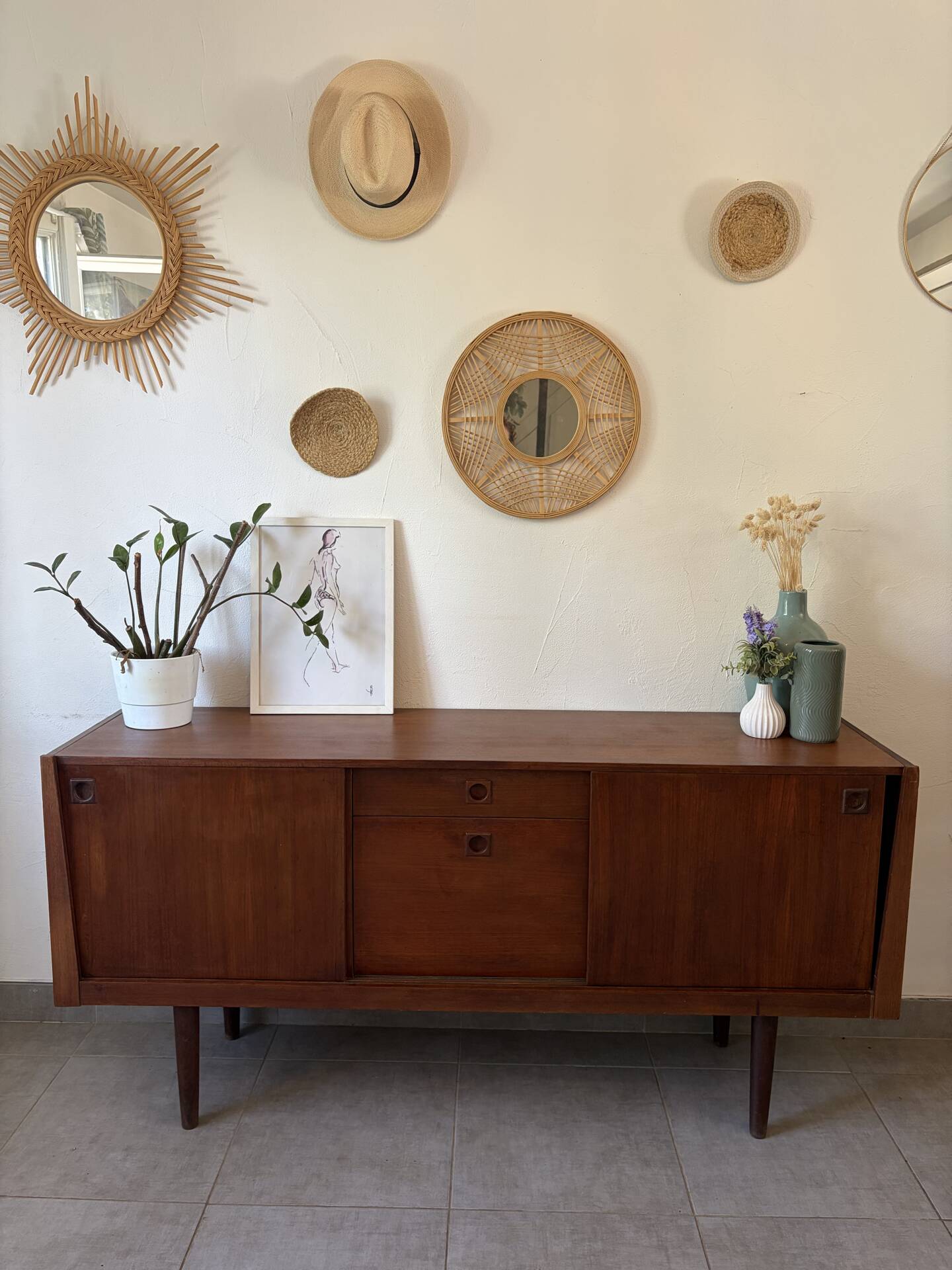 Vintage teak enfilade from the 1960s.