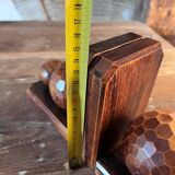 Pair of carved wooden bookends